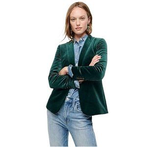 Talbots Women's Two Button Velvet Blazer Forrest Green Size 10